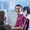 A person wearing a headset in a call center